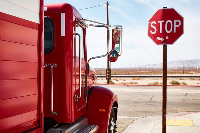 Budweiser Truck & Stop Sign – Mojave, CA – 2016 | Osceola Refetoff