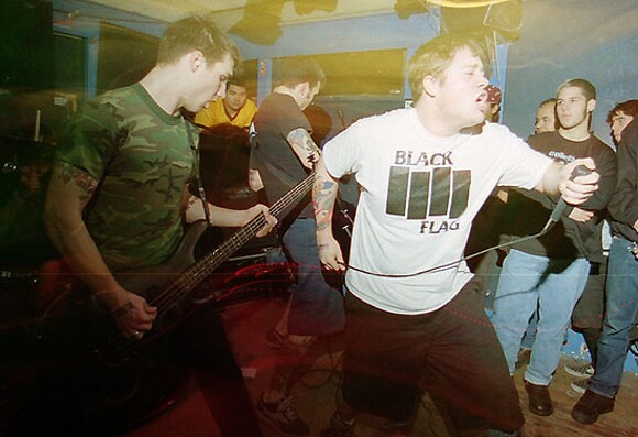Stay Gold performs at Koo's Cafe, December 29, 2001. | Courtesy of <a href='http://www.indecisionrecords.com/photo_gallery/ind_bands/staygold/index.html'>Indecision Records</a>.