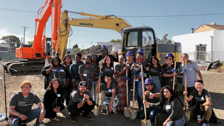 RYSE staff and youth leaders celebrate at the groundbreaking ceremony for RYSE Commons, a state of the art 37,000+ square foot community campus slated for completion Spring 2021.