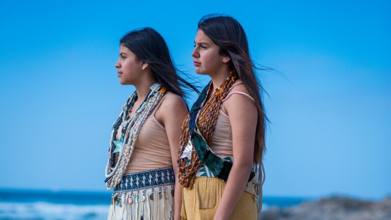 Naomi Whitehorse and Giselle Fontanelli wearing Leah Mata's creations | Courtesy of Leah Mata