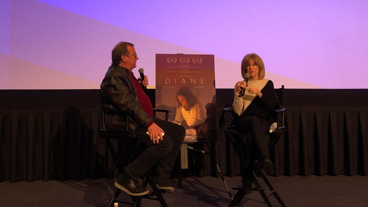 Cinema Series host Pete Hammond and Actor Mary Kay Place participate in a Q&A discussion after a screening of "Diane"