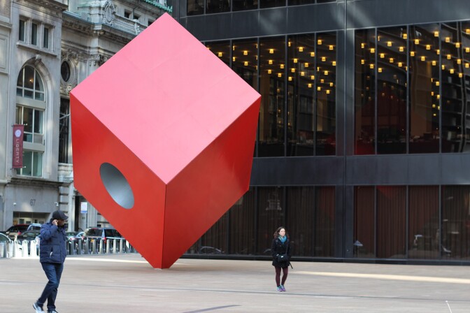 Isamu Noguchi's Red Cube | Shinya Suzuki/Flickr/Creative Commons (CC BY-ND 2.0)