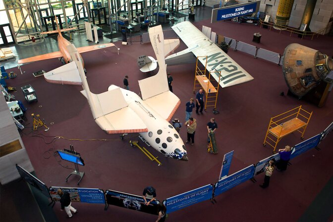 SpaceShipOne with its iconic feathering deployed at the Smithsonian National Air and Space Museum. | Mark Avino