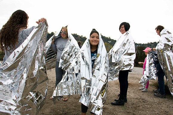 Participants and their thermal blankets | Photo: Carren Jao