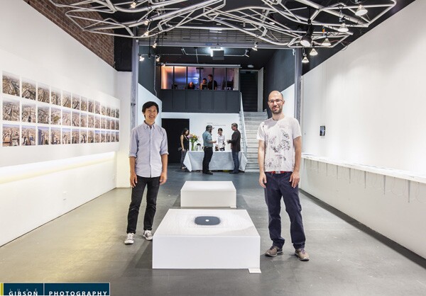 Benedikt Gross and Joseph Lee, whose 'Bit Atlas of L.A. Pools' is also on display | Photo: Luke Gibson