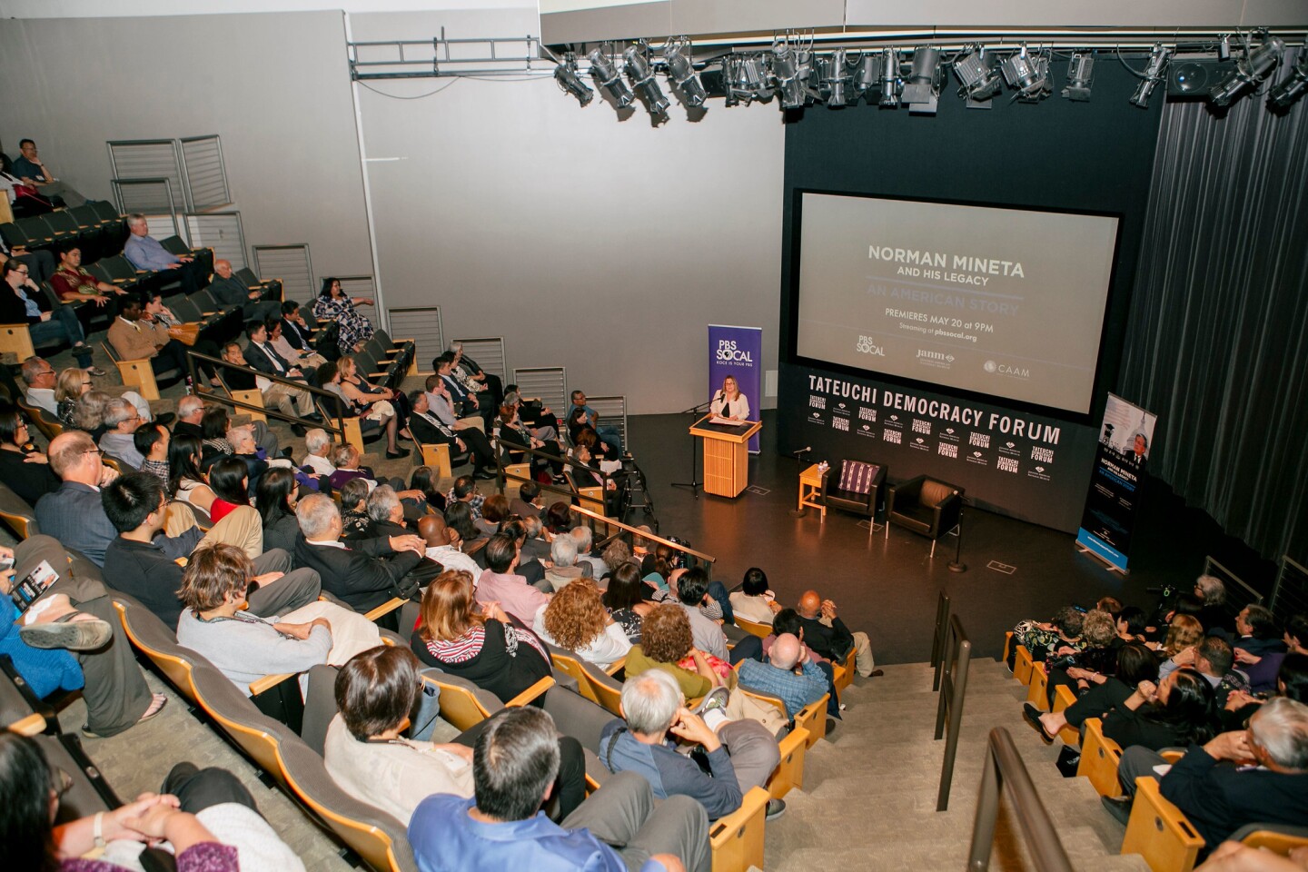 President and CEO of the Japanese American National Museum Ann Burroughs welcomes audience