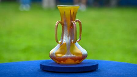 Appraisal: Loetz 4-handled Phänomen Vase, ca. 1904