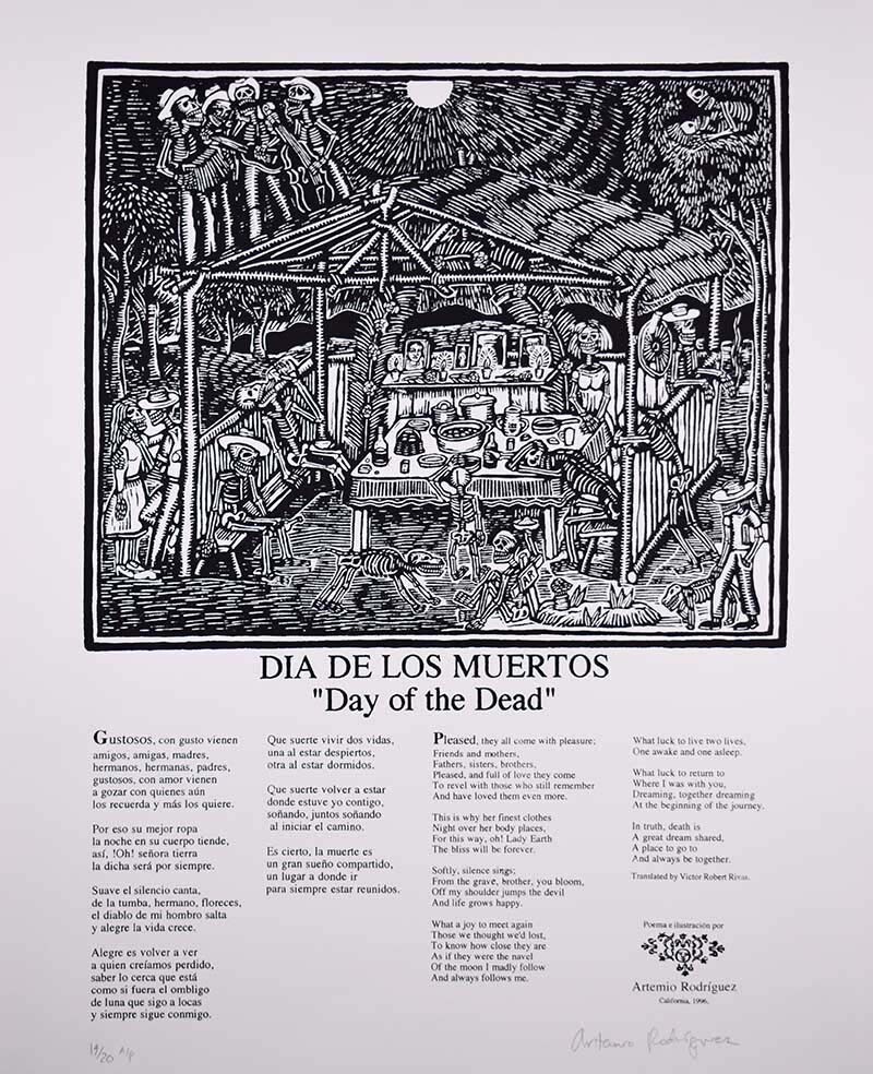 “Dia de Los Muertos” by Artemio Rodriguez (1996 Commemorative Dia de Los Muertos Print) | Courtesy of Self Help Graphics & Art