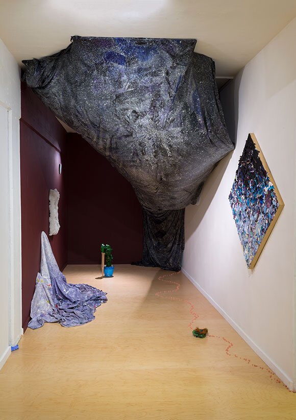 "Cloud Window," acrylic paint on polyester foam on stretcher bars, 23 x 30 x 3, 2014 | Photo by Jeff McLane