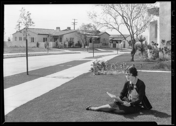 Billie Barnes in Leimert Park in a publicity photo, 1928 | Dick Whittington Studio, Courtesy of the USC Digital Library