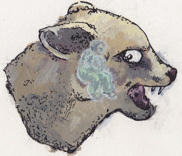 A hologram projected on taxidermy. | Illustration: Isabel Ochoa Gold.
