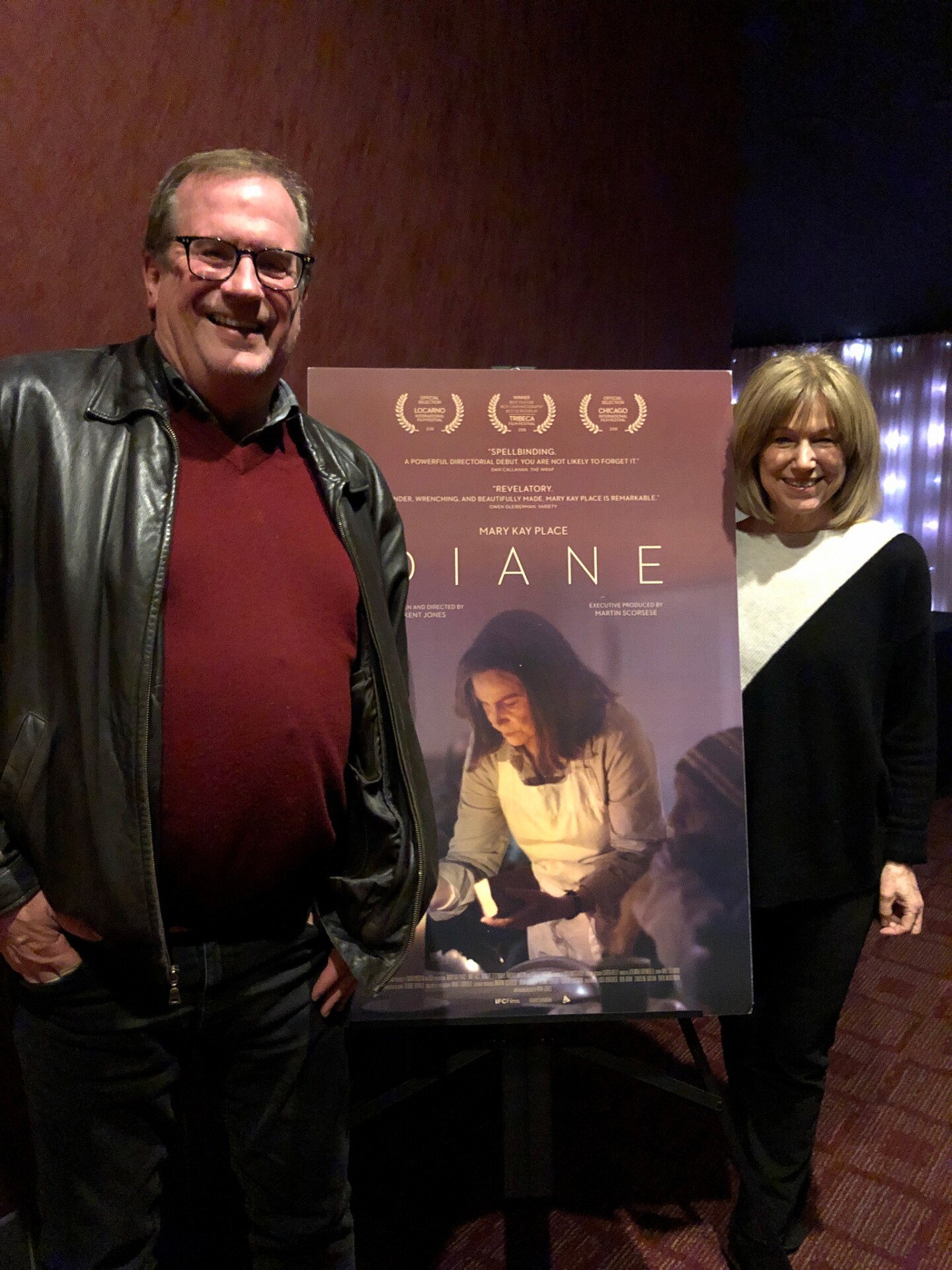 Cinema Series host Pete Hammond and Actor Mary Kay Place after a screening of "Diane"
