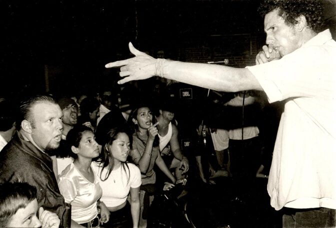 Zack de la Rocha and Rage Against the Machine Performing at In The Red: An Observance of Human Rights, Regeneracion / Popular Resource Center, 1995 | Antonio Garcia