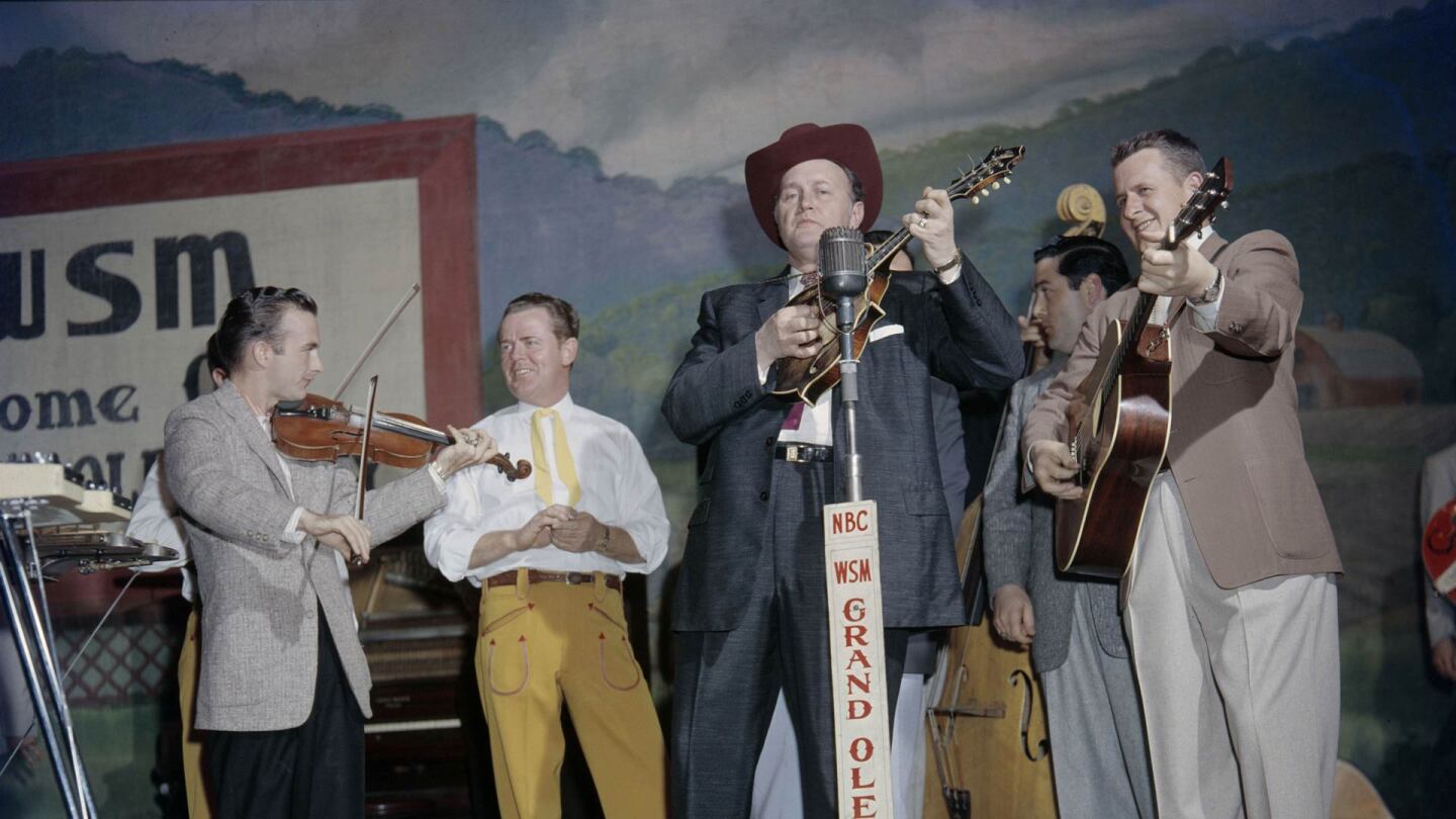 Bill Monroe on the Grand Ole Opry, Nashville, c.1958. | Les Leverett Collection