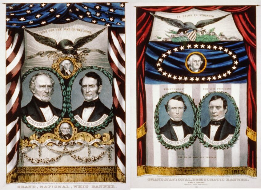 1852 Whig and Democratic campaign posters