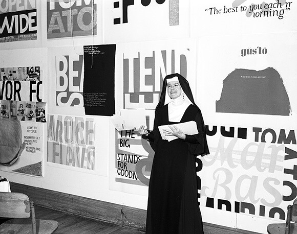 Corita, Immaculate Heart College, Los Angeles, 1964. | Courtesy of the Corita Art Center, Los Angeles.