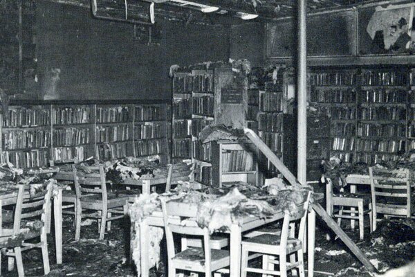 Willowbrook's library was destroyed in the 1965 Watts uprising, but has since been replaced and currently experiencing major renovations. Photo courtesy of CalState Dominguez Hills Archives.