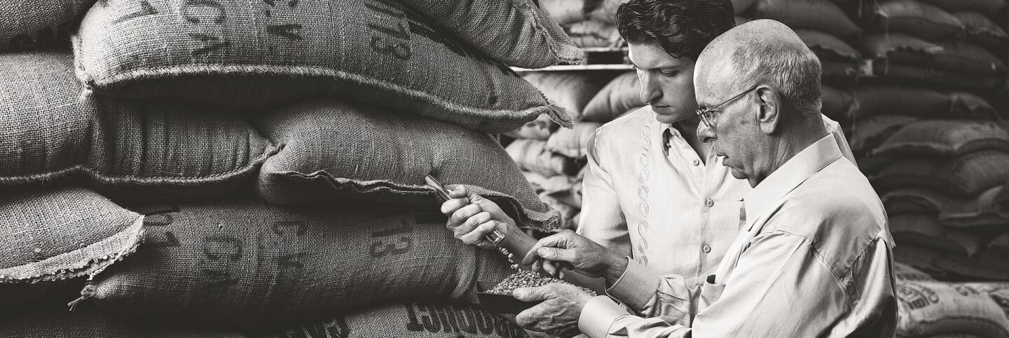 Gaviña family inspecting their coffee | Courtesy of Gaviña Coffee Company