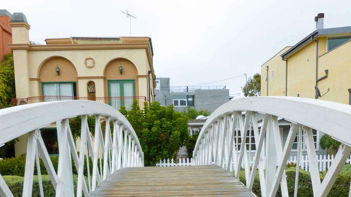 View from a footbridge over the Venice Canals | Sandi Hemmerlein