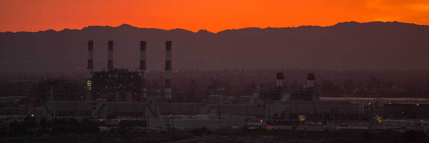 The gas-powered Valley Generating Station is seen in the San Fernando Valley at sunset. | David McNew/Getty Images