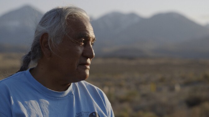 Harry Williams, an elder of the Bishop Paiute Tribe, observes the Owens Valley | Still from 'Tending Nature'