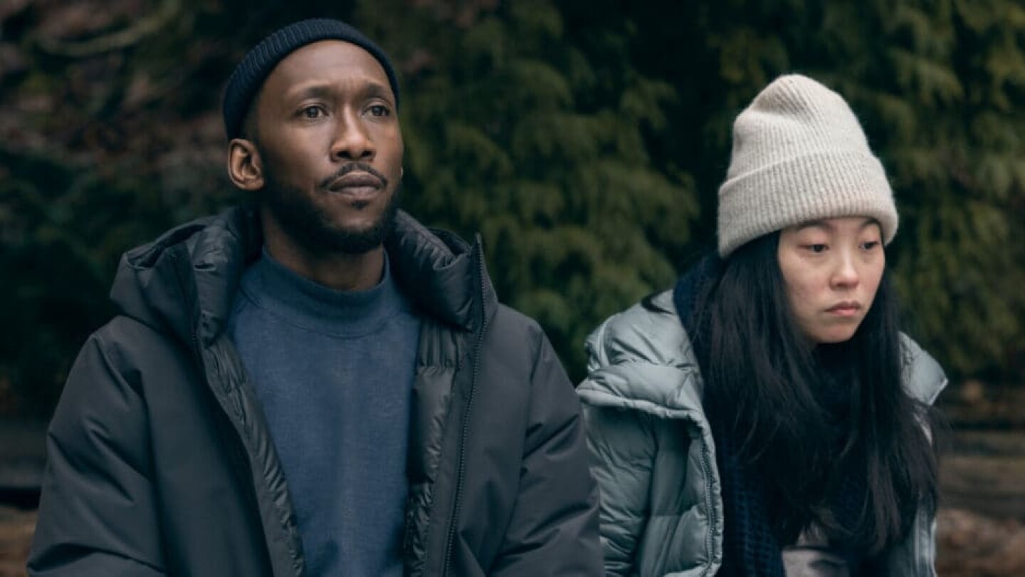Mahershala Ali and Awkwafina in "Swan Song."