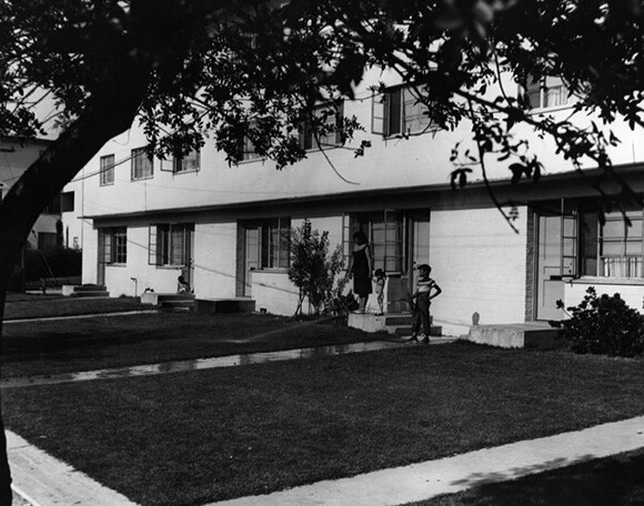 Exterior view of Aliso Village | Courtesy of the Los Angeles Public Library