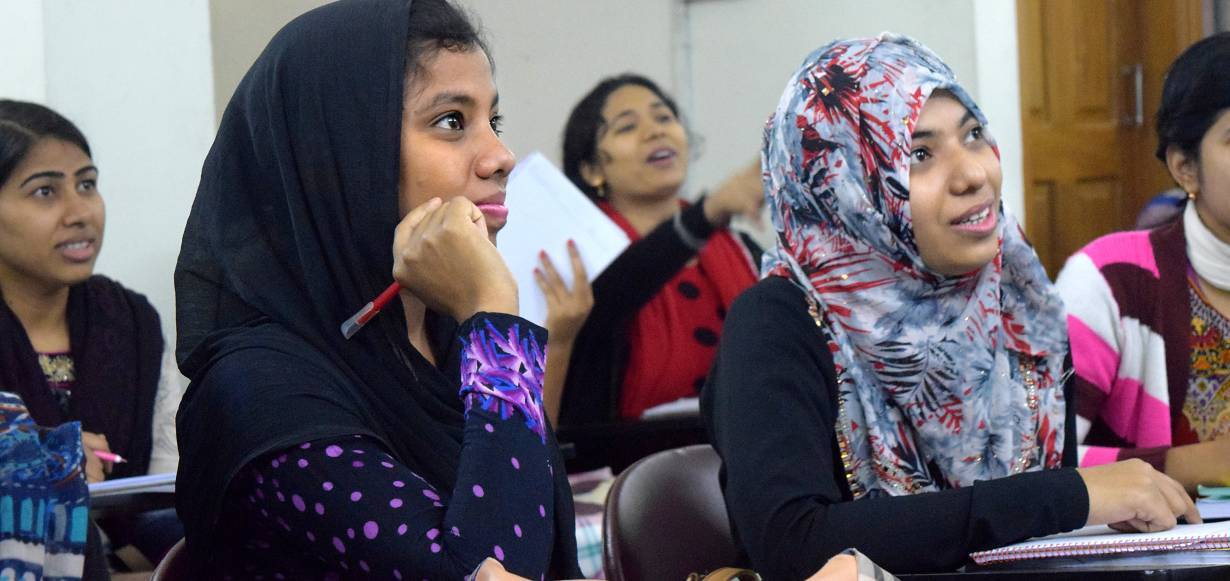 Students from Asian University for Women’s pathway program in a classroom in February 2017. | Handout/Asian University for Women