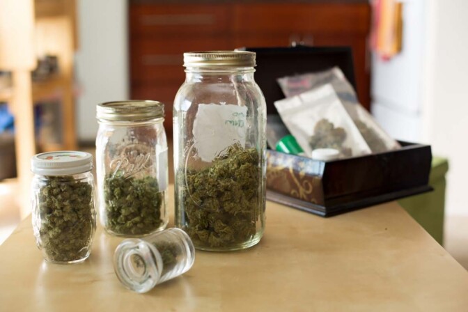A medical cannabis patient's supply of medicine in their home | Sonya Yruel/Drug Policy Alliance