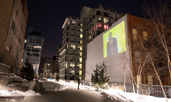 Nicole Miller, "The Conductor," 2009. High Line Art, New York, January 23 - March 12, 2014. | Photo: Timothy Schenck.