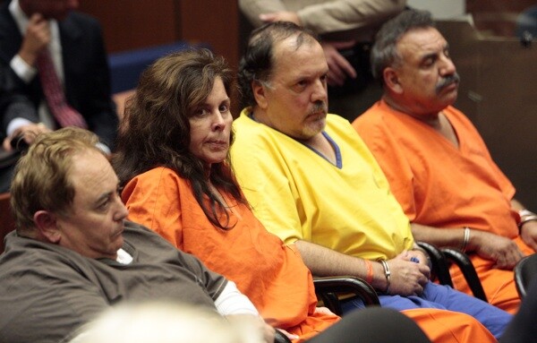 Robert Rizzo, Angela Spaccia, Victor Bello and Oscar Hernandez attend a bail reduction hearing on September 22, 2010 | AL SEIB/AFP/Getty Images