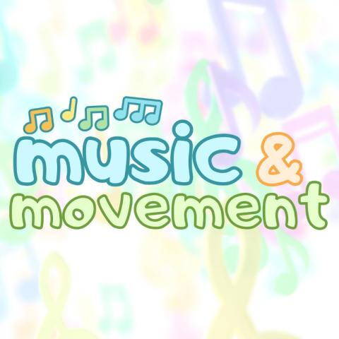 Music & Movement | Shoreline Park, event banner that reads "Music and Movement"