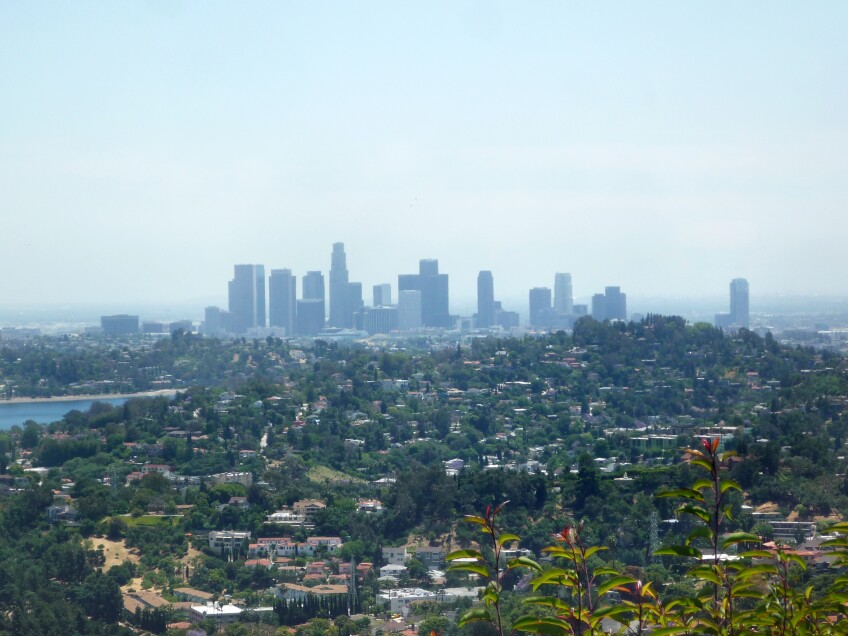 A city view that looks over the 5 freeway and the Los Angeles River.