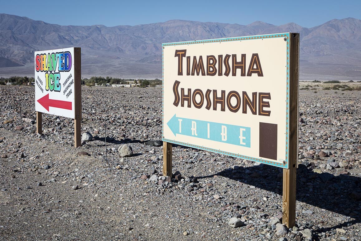Timbisha Shoshone signage welcoming visitors
