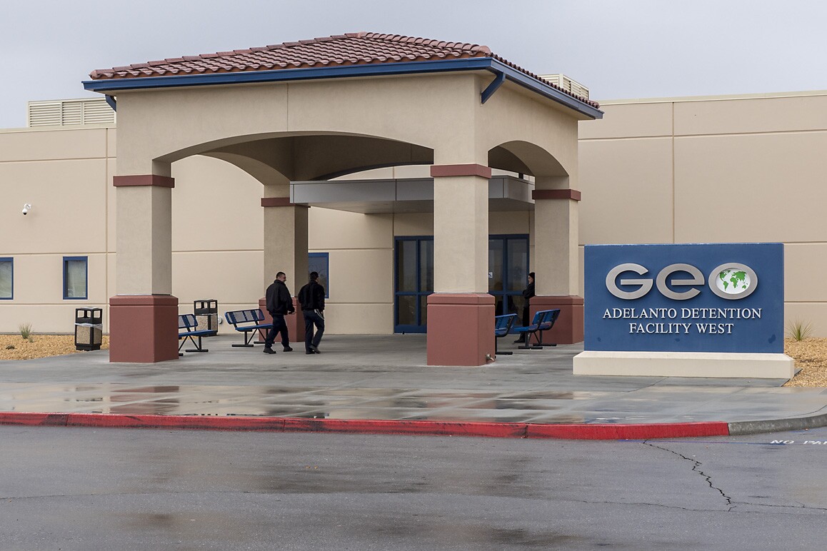 GEO Group, Inc.'s West Detention Center is one of three prison facilities owned and operated in Adelanto for the for-profit corporation. Photo: Kim Stringfellow.