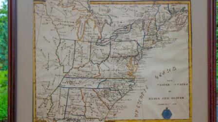 Appraisal: 1823 Schoolgirl United States Map