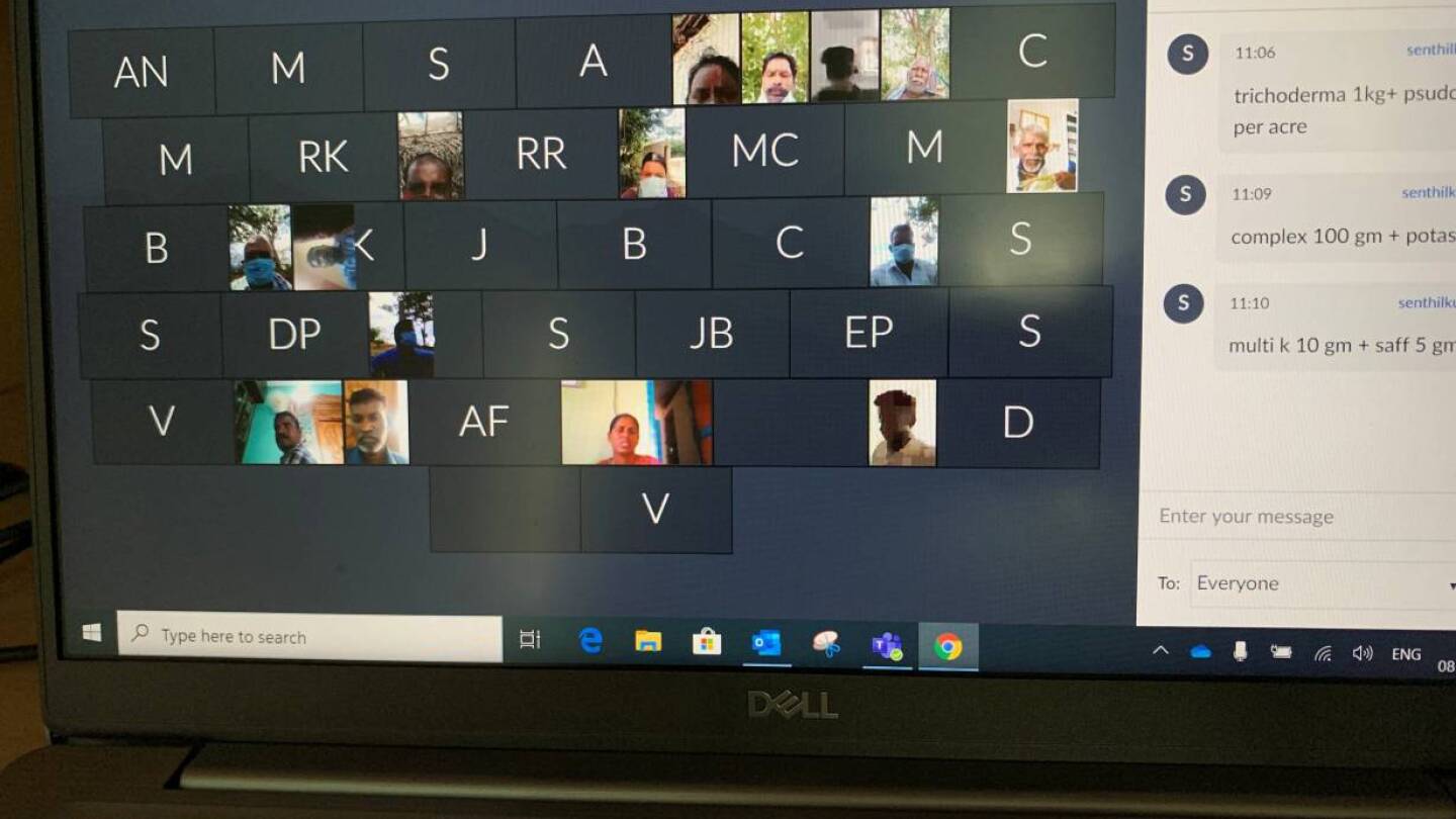Screenshot of an online plant clinic for farmer in the southern state of Tamil Nadu, India, May 8, 2020. | Thomson Reuters Foundation/Anuradha Nagaraj