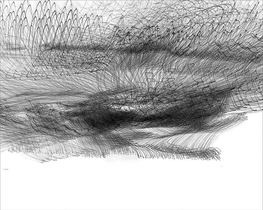 "Snowfield" by Echo Lew, 2011, Photography of moving light printed in ink on fine art paper.
