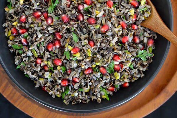 Pomegranate and Pistachio Wild Rice Salad
