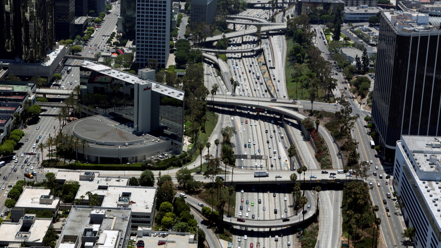 Aerial view of downtown Los Angeles, California