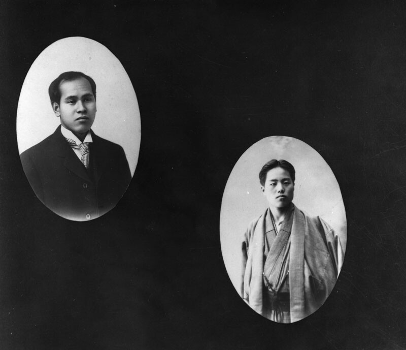 A loophole in the Gentlemen's Agreement allowed single Japanese American bachelors, like the two shown here, to find a wife in Japan to come live with them in the United States | Image Courtesy the Los Angeles Public Library