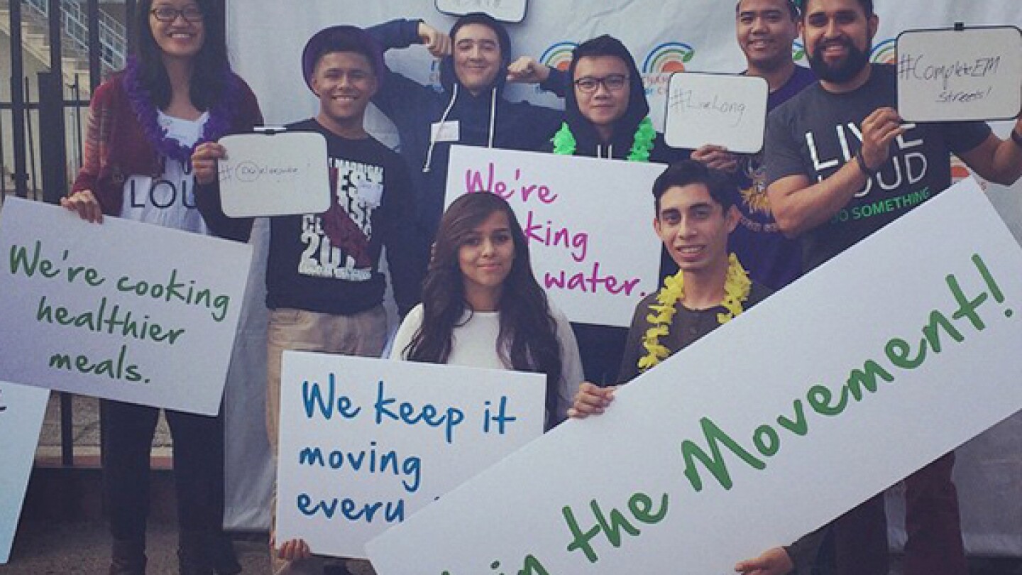 Amy and David pose with Day One student activists, photo from the Day One facebook