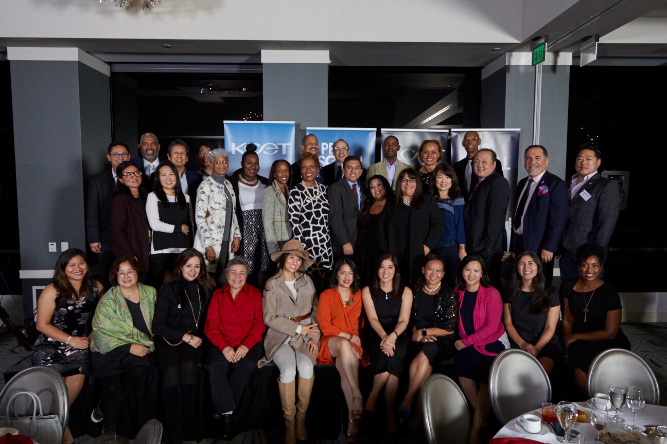 Community Advisory Board Council Members celebrate trailblazing community advocates at the KCET & PBS SoCal Holiday Community Celebration Dinner in Downtown LA on Dec. 10, 2019. 