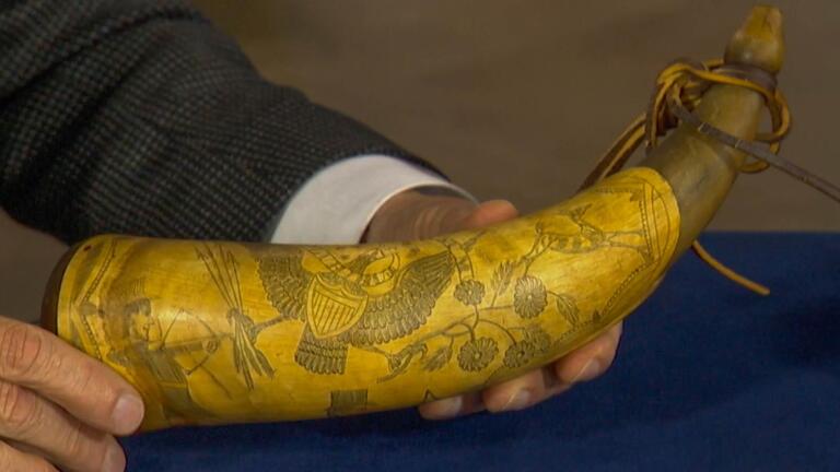 Appraisal: Tansel Family Powder Horn, ca. 1840