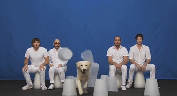 Screenshot from OK Go's video, 'White Knuckles'