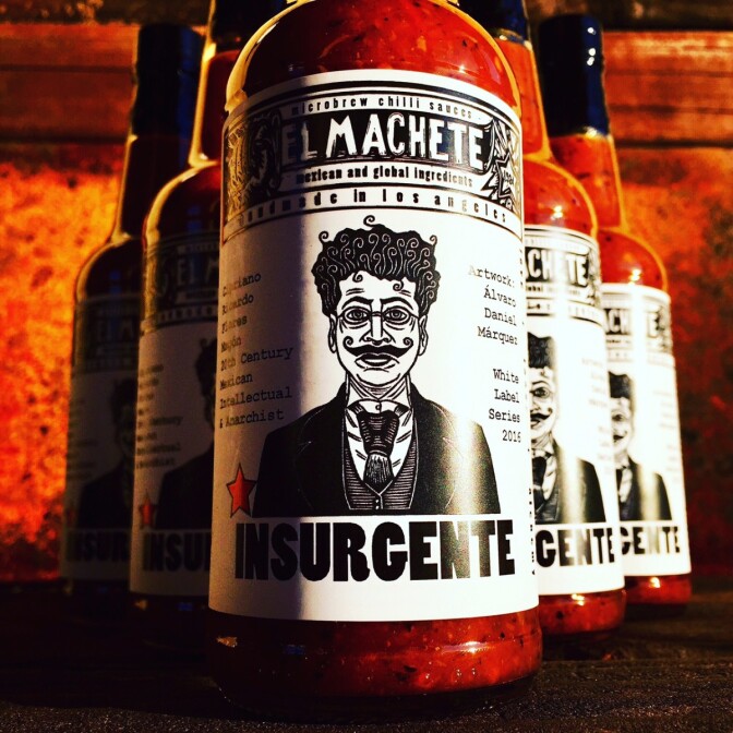 The Insurgente hot sauce uses artwork by Alvaro Daniel Marquez | Courtesy of El Machete