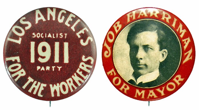 Harriman and Socialist Party buttons, 1911