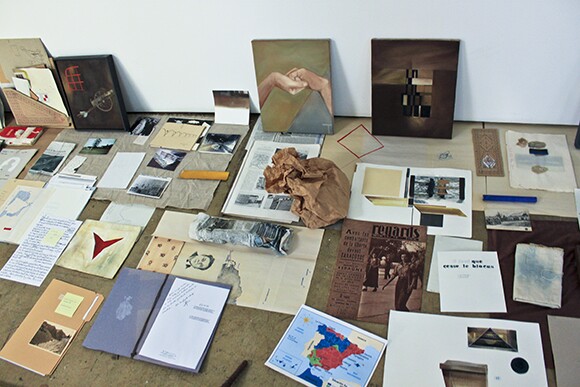 Patricia Fernández, "Points of Departure (between Spain and France)," 2014. Artist Lab Residency at 18th Street Arts Center, April 14-June 27, 2014. Photo by Erica Rodriguez. Courtesy of 18th Street Arts Center.