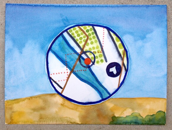 DICE-T navigation widget | Watercolor by Hillary Mushkin