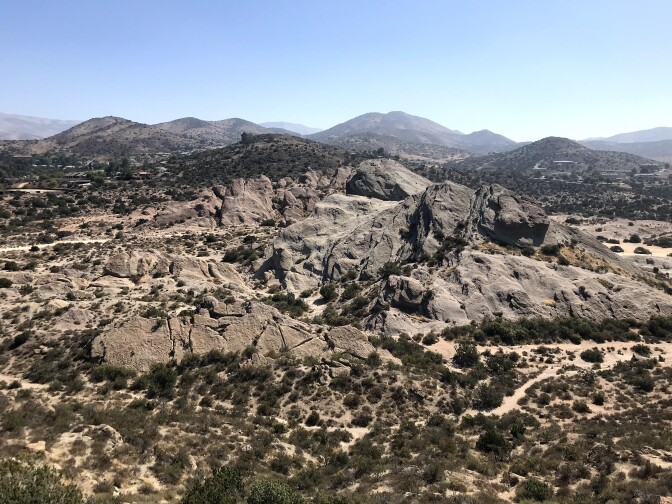 Craggy sandstone rocks can be seen throughout Vasquez Rocks Natural Area Park.